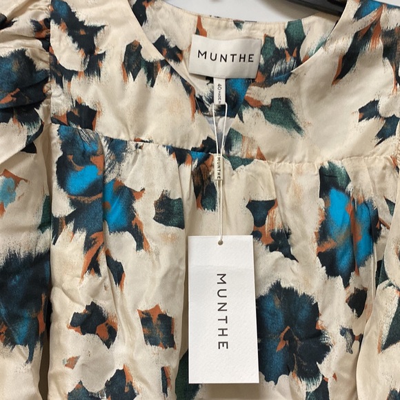 Munthe Alluba Print Long Sleeve Silk Blouse - Picture 2 of 7